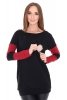 MijaCulture Cute 2 in1 Maternity and Nursing Pullover Sweatshirt Zuza 7140 Black / Burgundy